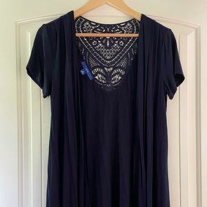 Apt. 9 Hanky Hem Short Sleeve Cardigan M